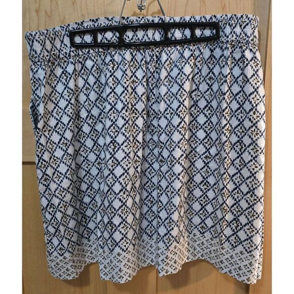 Loft Womens Black & White Patterned Linen Rayon Skirt Sz L - Picture 4 of 7